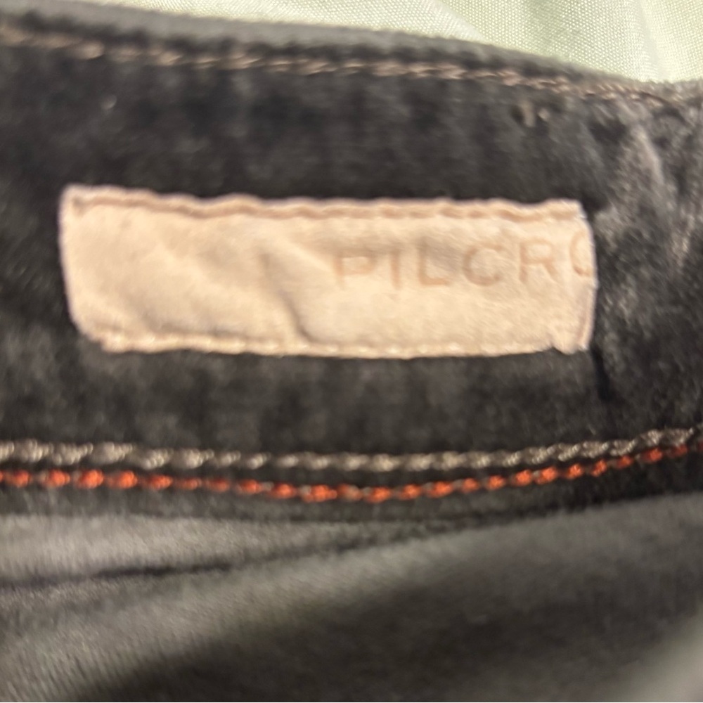 Pilcro‎ Demilune Boot Bootcut Dark Gray Velvet Pants Size 26 - Picture 9 of 10